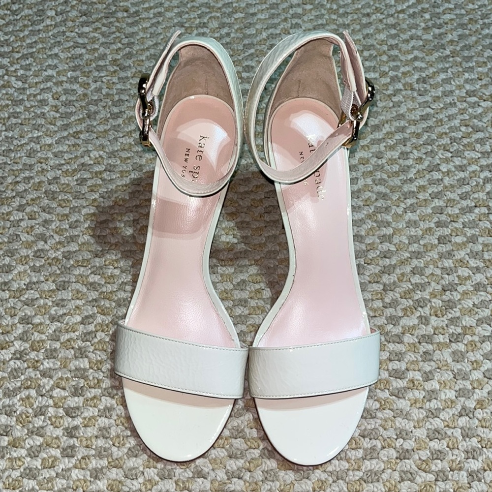 Kate Spade Susane Ivory Patent Leather Sandals